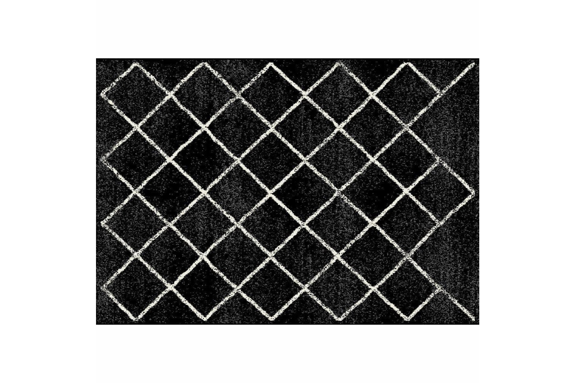 Szőnyeg - MATES fekete polipropilén szőnyeg 100x150cm