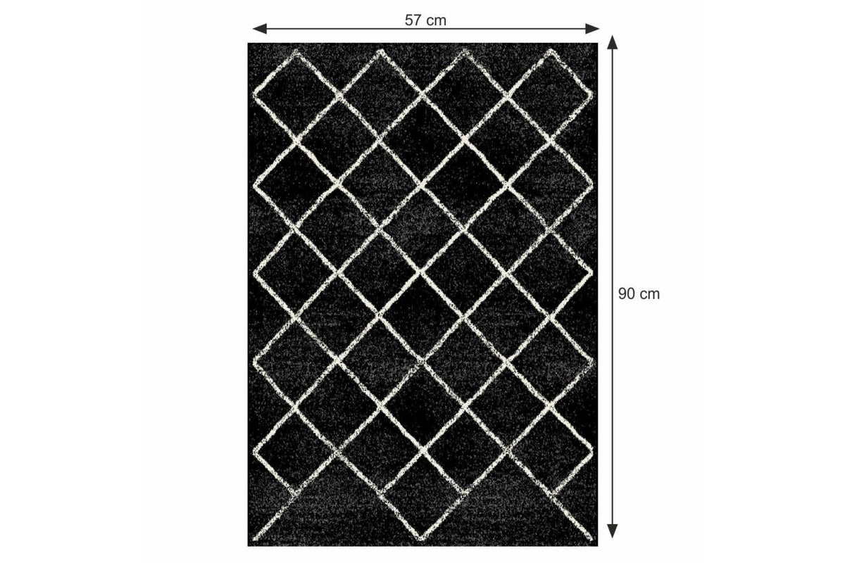 Szőnyeg - MATES fekete polipropilén szőnyeg 57x90cm