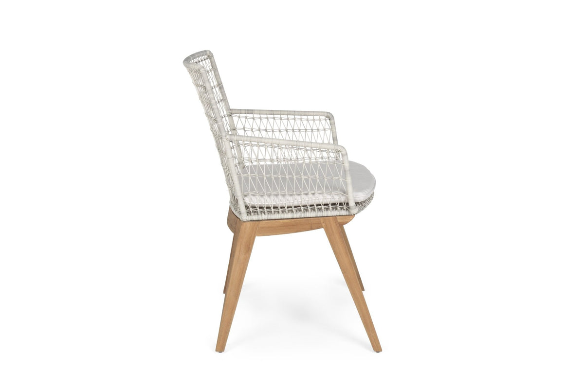 Kerti szék - MAUREN törtfehér rattan kerti szék