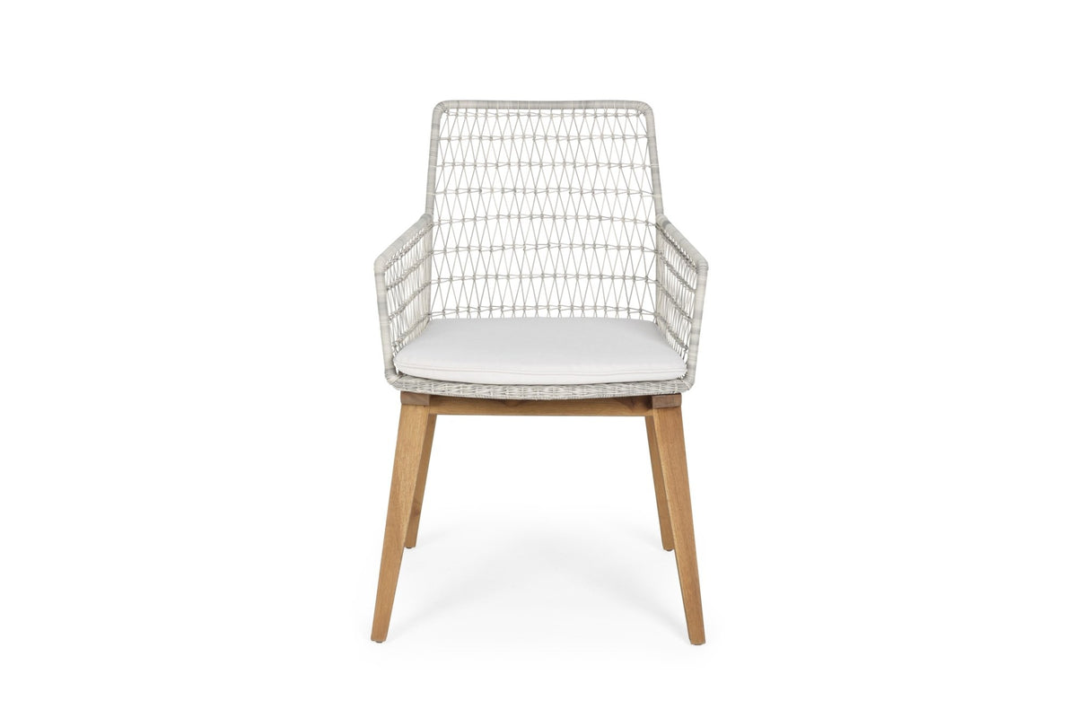Kerti szék - MAUREN törtfehér rattan kerti szék