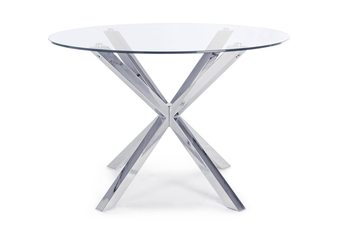 Étkezőasztal - MAY kerek étkezőasztal ezüst lábakkal 114cm átmérő