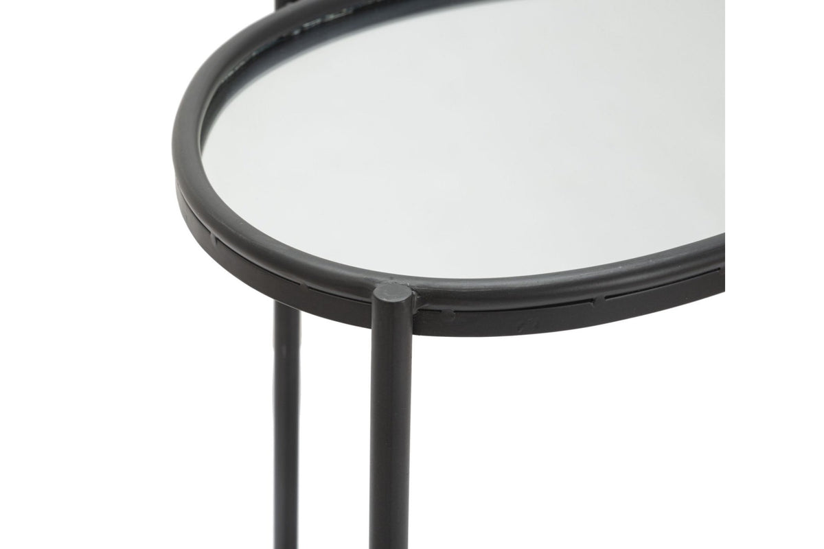 Lerakóasztal - MAYCOS fekete és átlátszó vas lerakóasztal