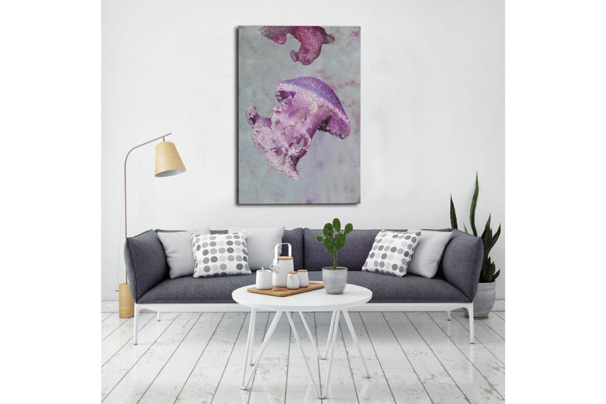 Falikép - MEDUZA lila és szürke vászon falikép