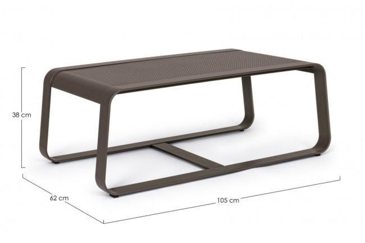 Kerti asztal - MERRIGAN barna alumínium kerti asztal