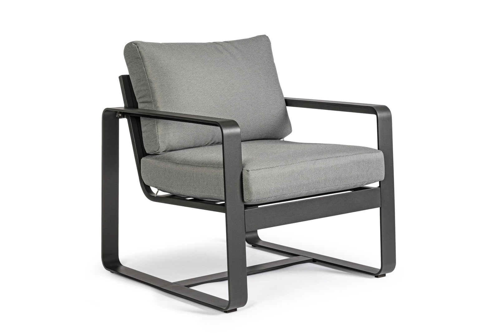 Kerti fotel - MERRIGAN szürke és fekete 100% polypropilen kerti fotel