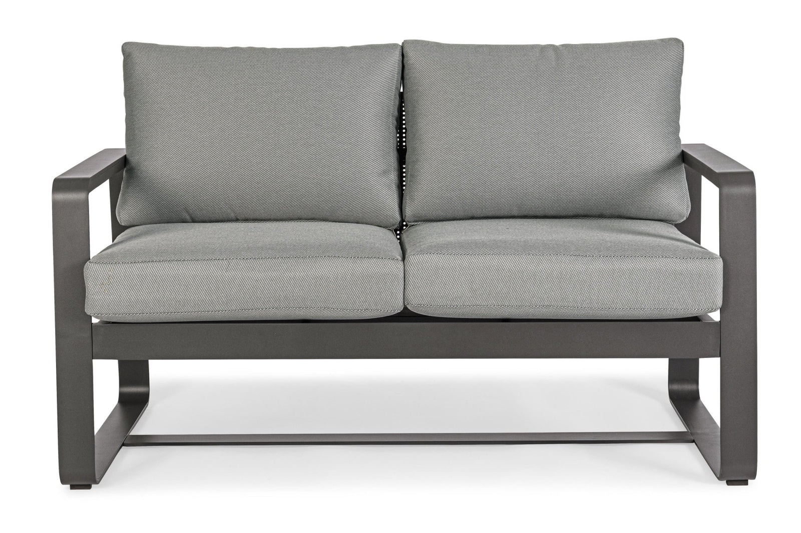 Kerti kanapé - MERRIGAN szürke és fekete 100% polypropilen kerti kanapé