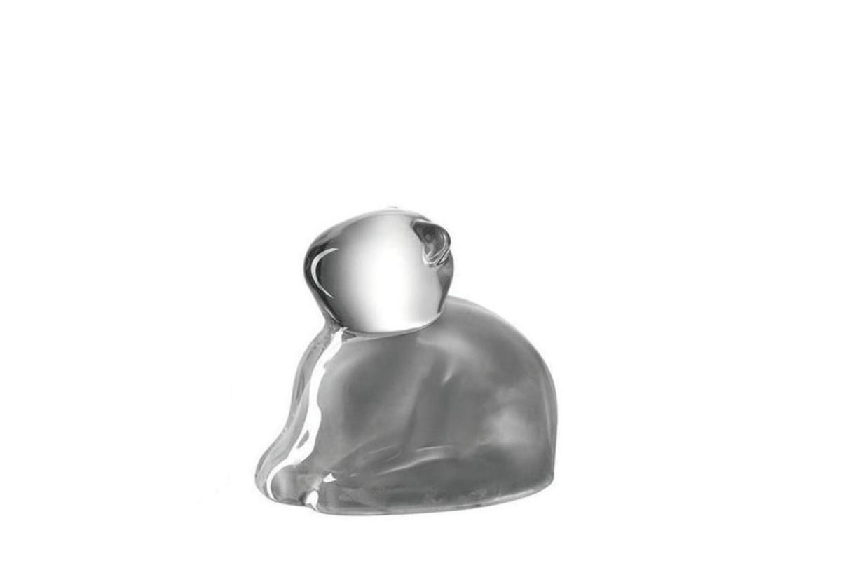 Dísztárgy - MICIA cica figura 6cm üveg szürke - Leonardo