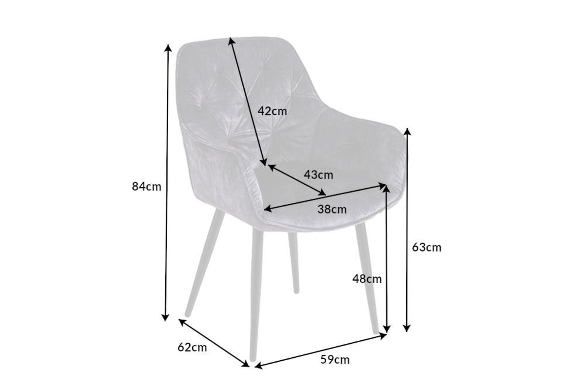 Szék - MILANO ezüstszürke bársony szék