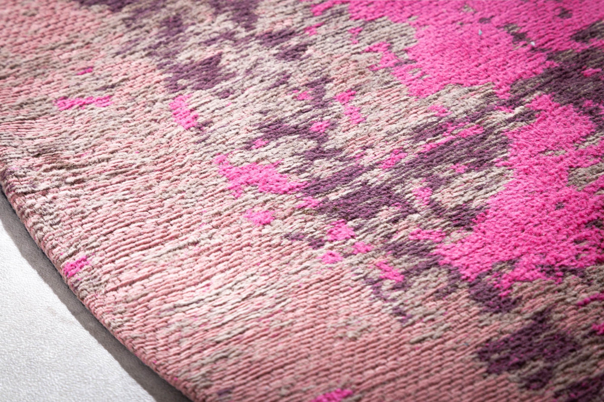 Szőnyeg - MODERN ART bézs és rózsaszín kerek szövet szőnyeg 150cm