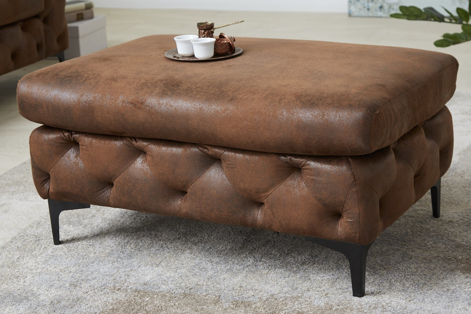 Hokedli - MODERN BAROCK barna mikroszálas hokedli