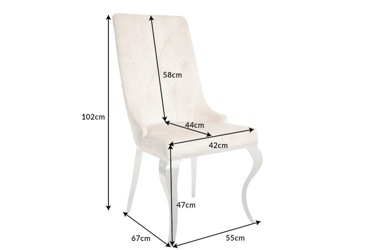 Szék - MODERN BAROCK bézs bársony szék