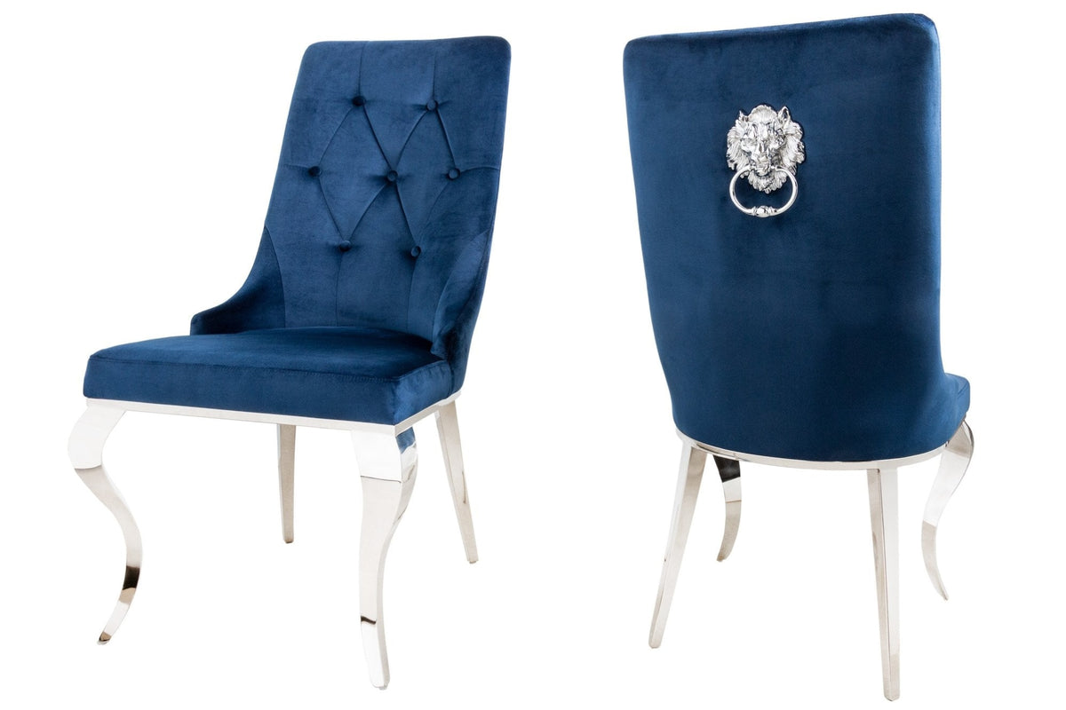 Szék - MODERN BAROCK kék bársony szék