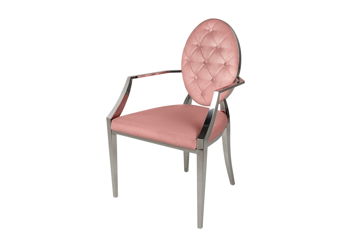 Szék - MODERN BAROCK rózsaszín bársony karfás szék