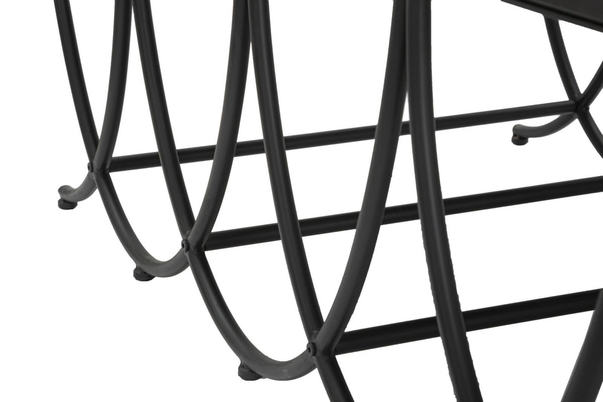 Dohányzóasztal - MONIQUE fekete és átlátszó vas dohányzóasztal