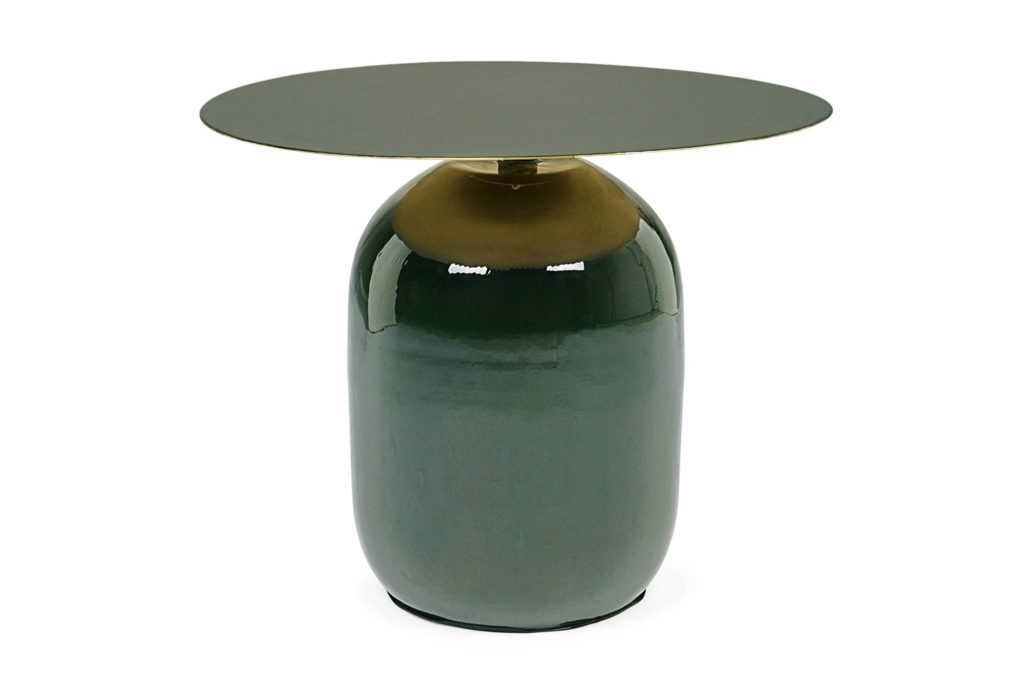 Lerakóasztal - NALIMA sötétzöld lerakóasztal 50cm átmérő