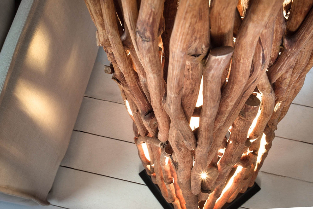 Állólámpa - NATURE ART barna longánfa állólámpa