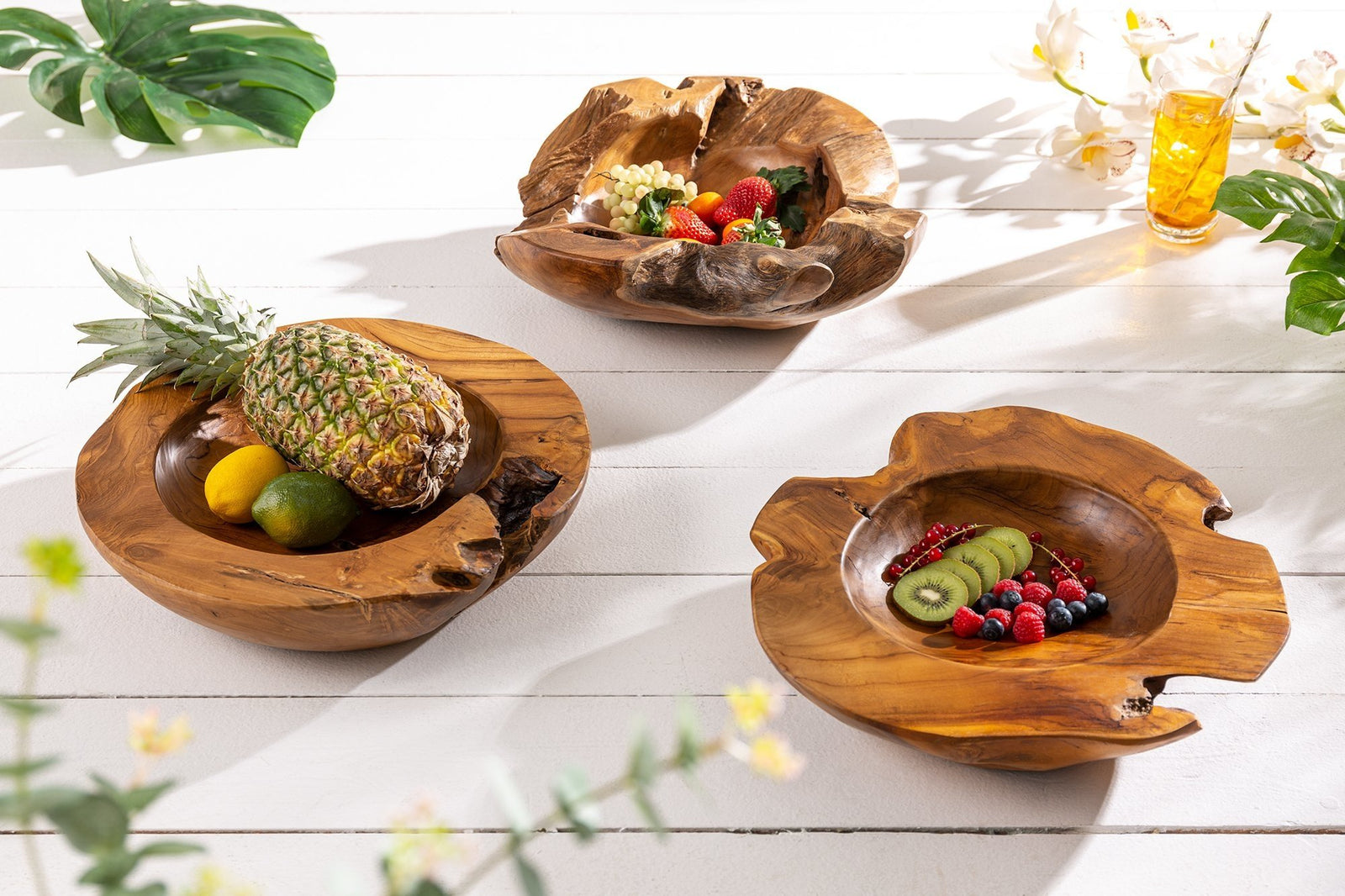 Dísztál - NATURE faragott fa tál 40cm