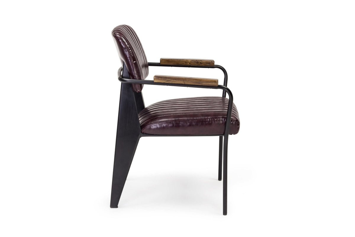Szék - NELLY vintage bordó szék karfával