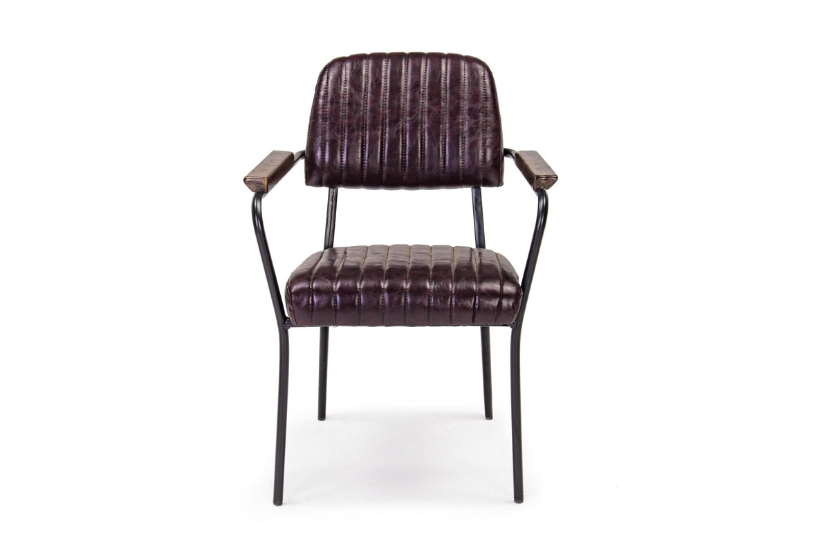 Szék - NELLY vintage bordó szék karfával