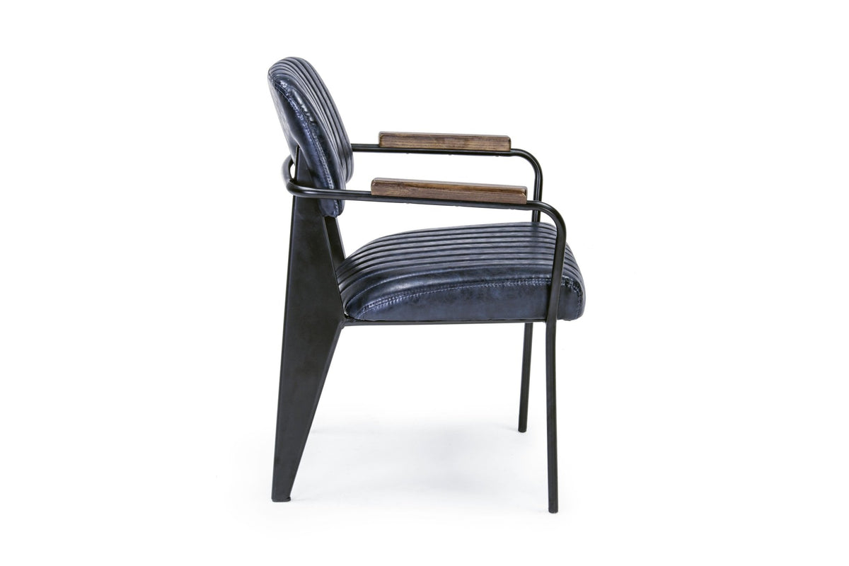 Szék - NELLY vintage kék szék karfával