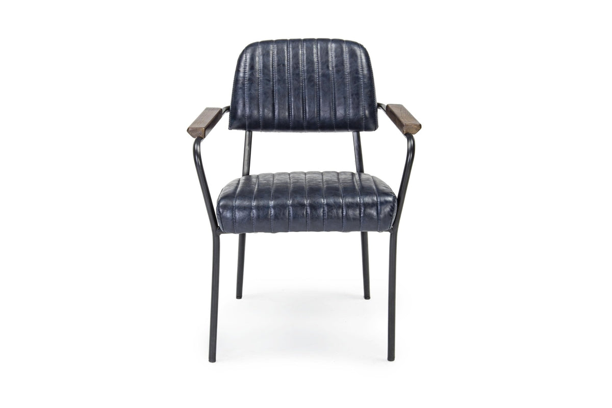 Szék - NELLY vintage kék szék karfával