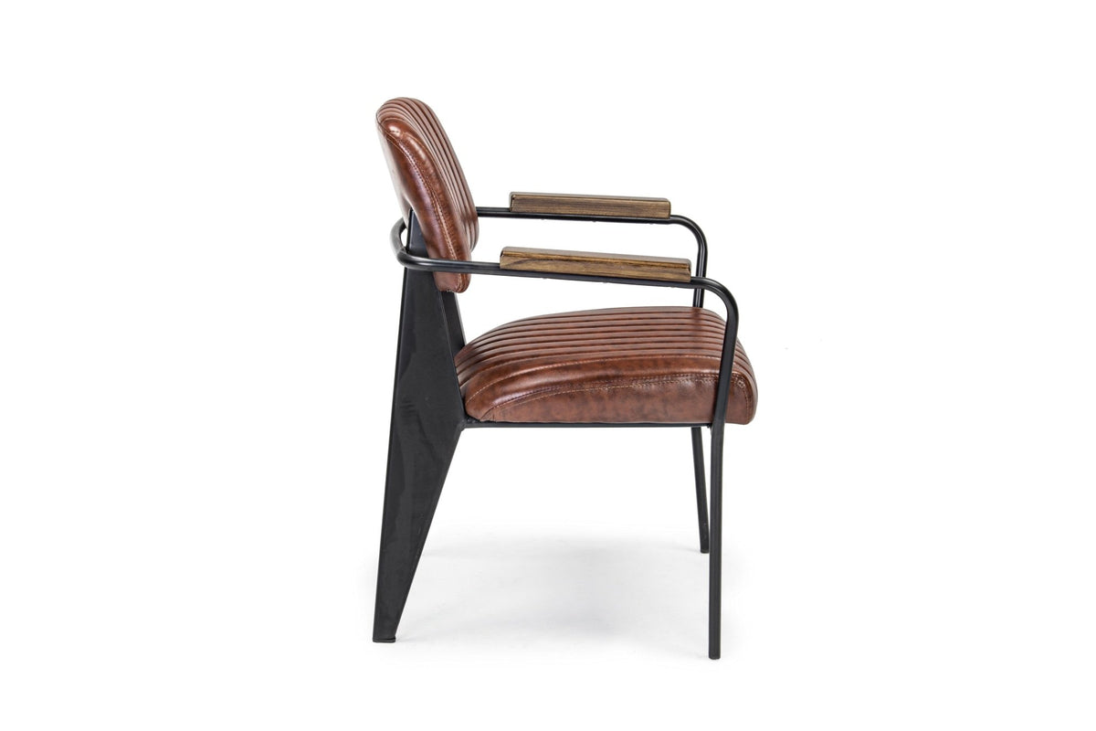 Szék - NELLY vintage sötét narancssárga szék karfával