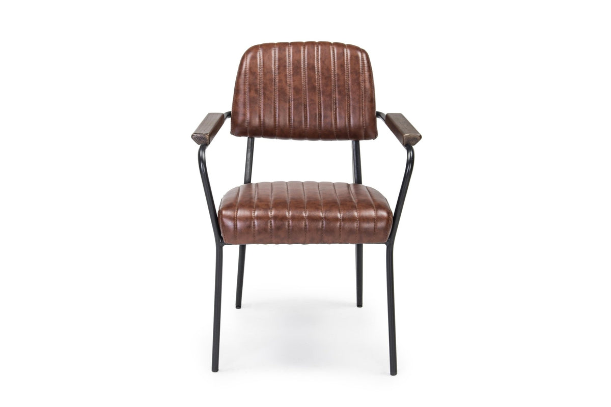 Szék - NELLY vintage sötét narancssárga szék karfával