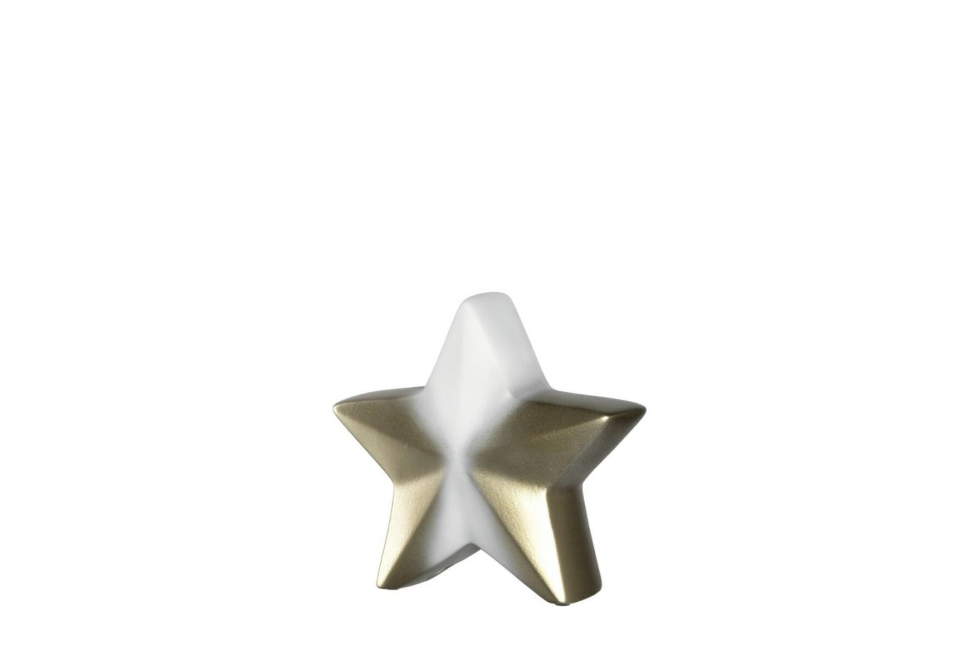 Dísztárgy - NEVE kerámia csillag 22cm fehér-arany - Leonardo