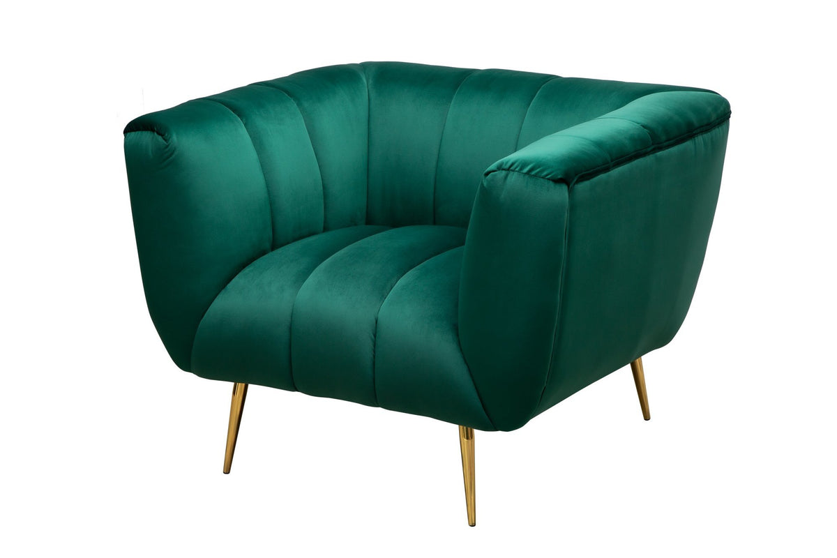 Fotel - NOBLESSE zöld bársony fotel