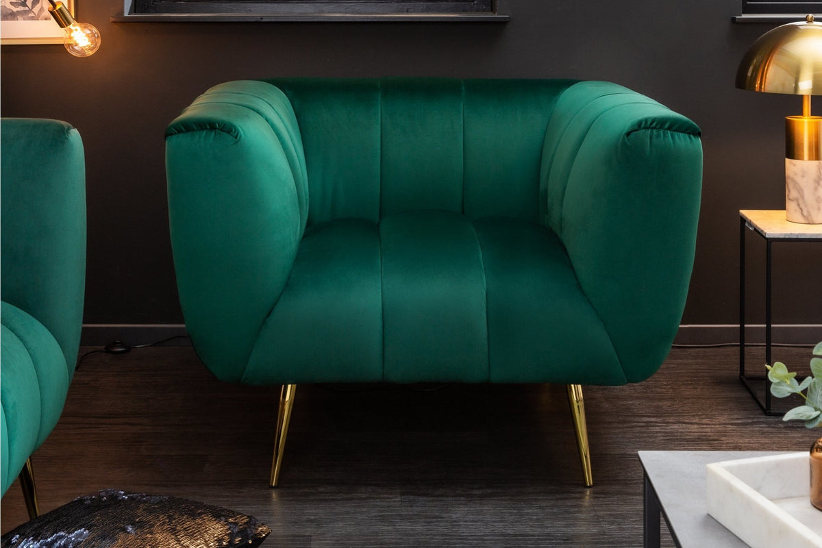 Fotel - NOBLESSE zöld bársony fotel