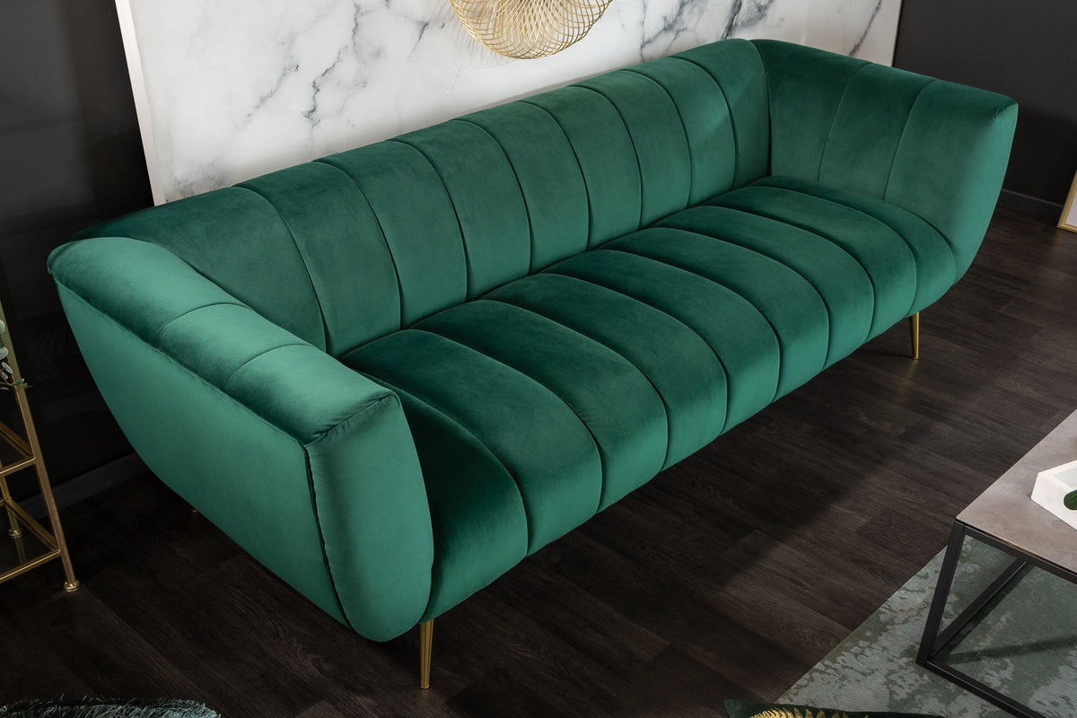 Kanapé - NOBLESSE zöld bársony kanapé