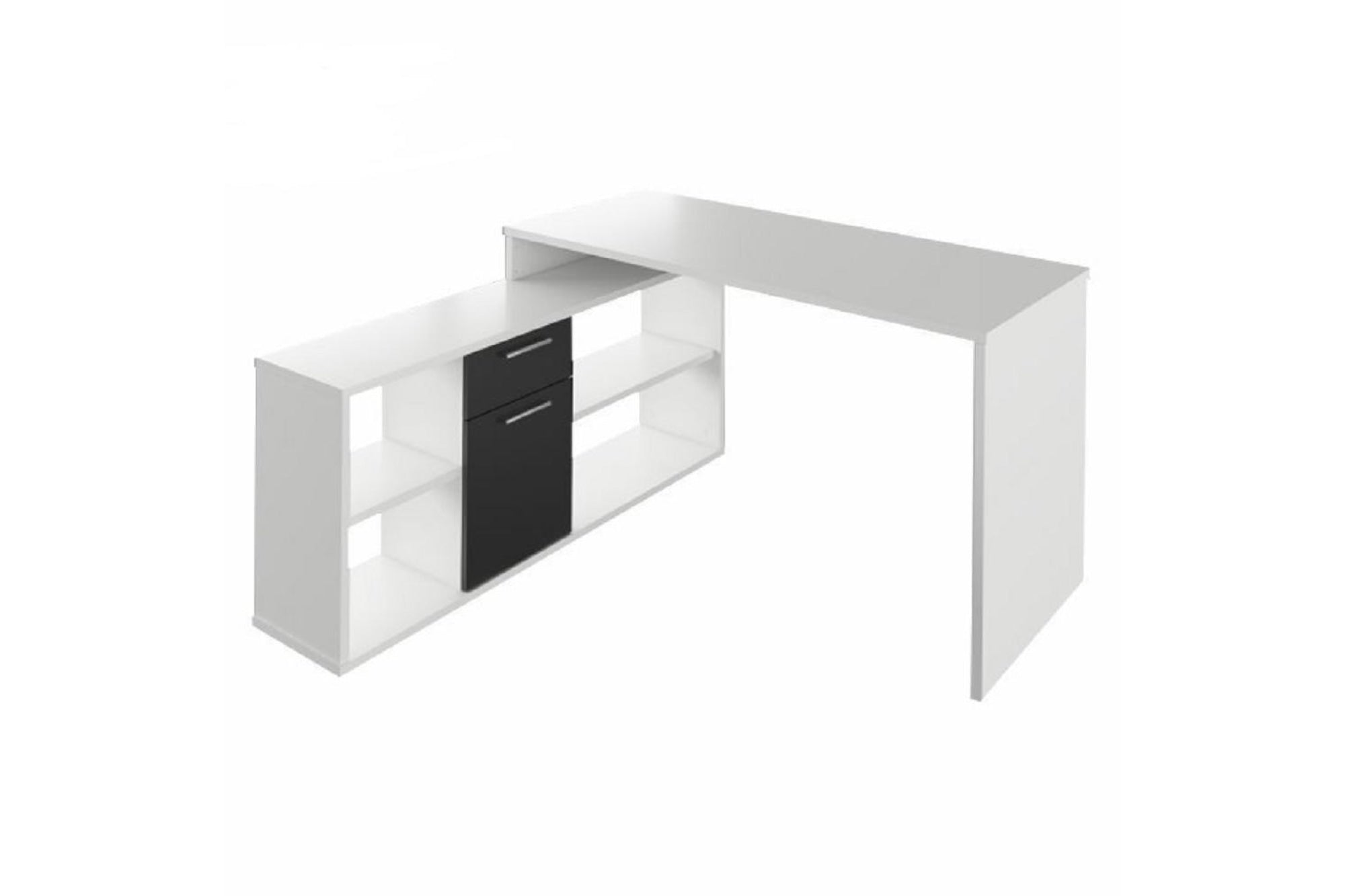 Íróasztal - NOE fehér és fekete mdf íróasztal