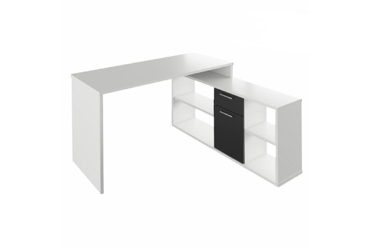 Íróasztal - NOE fehér és fekete mdf íróasztal