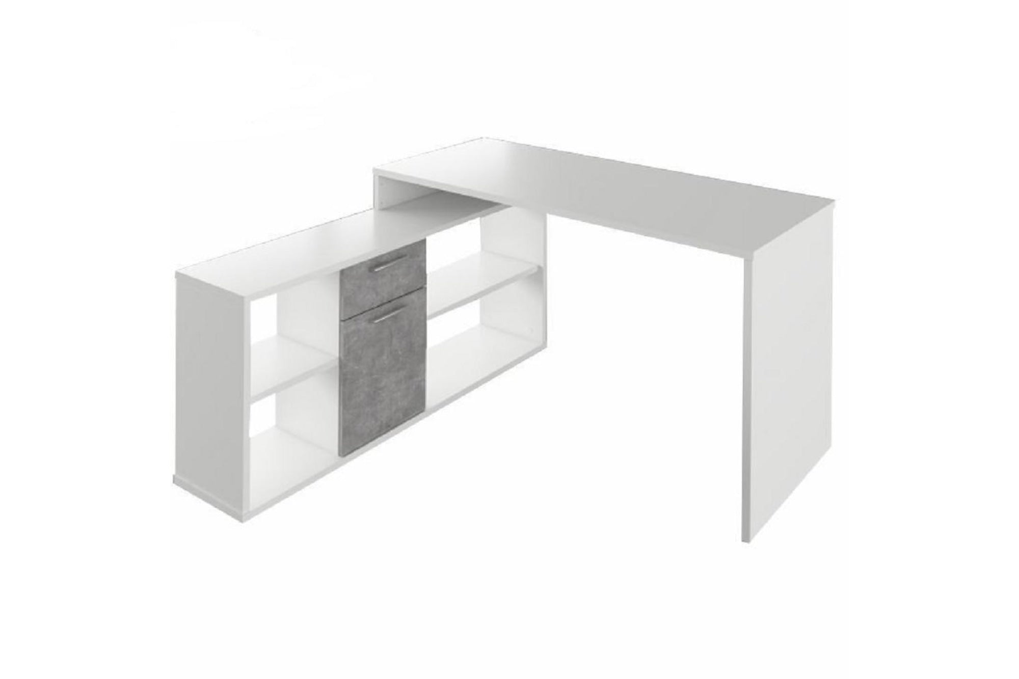 Íróasztal - NOE fehér és szürke mdf íróasztal