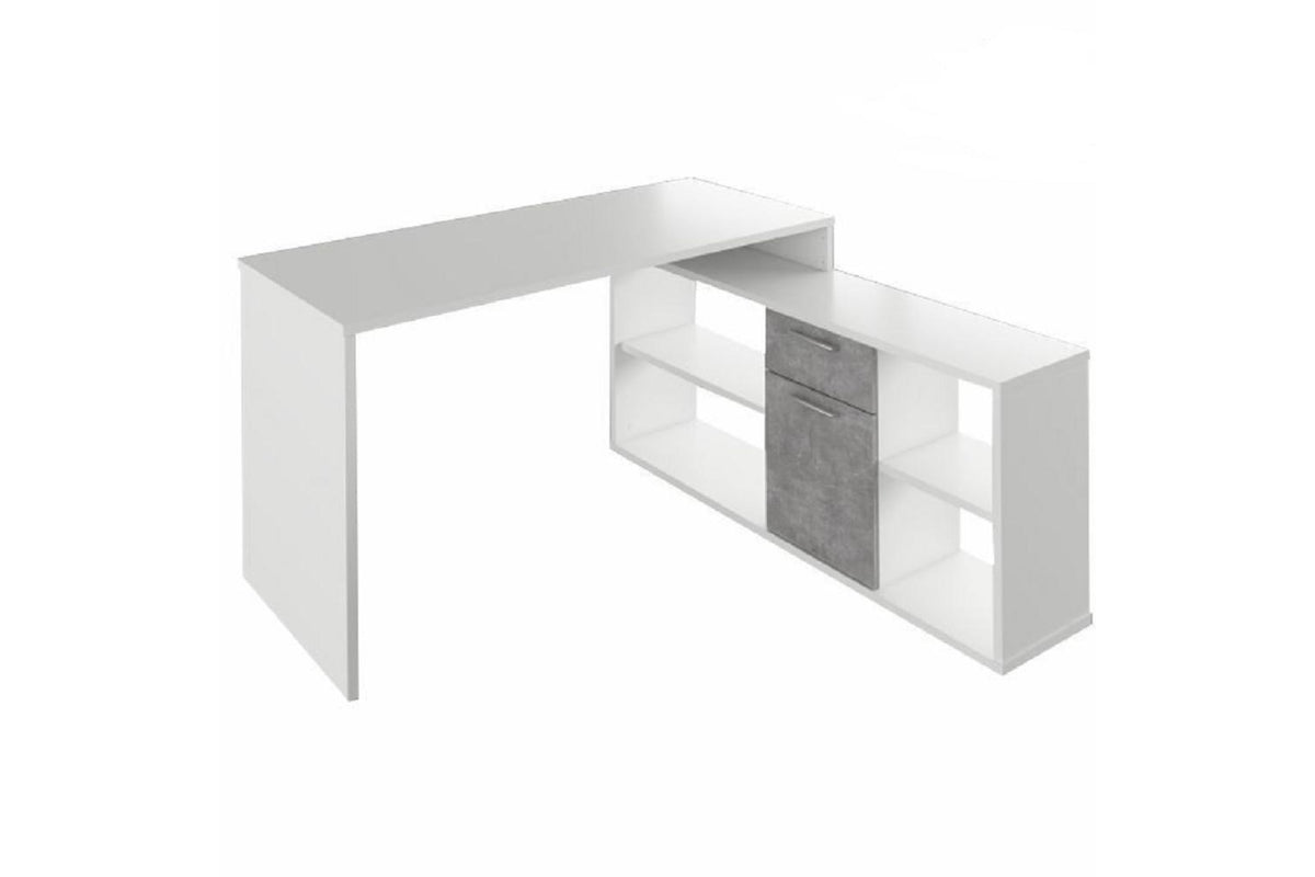 Íróasztal - NOE fehér és szürke mdf íróasztal