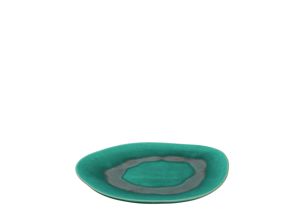 Kistányér - NOLI zöld desszertes-reggeliző tányér 23x17cm - Leonardo