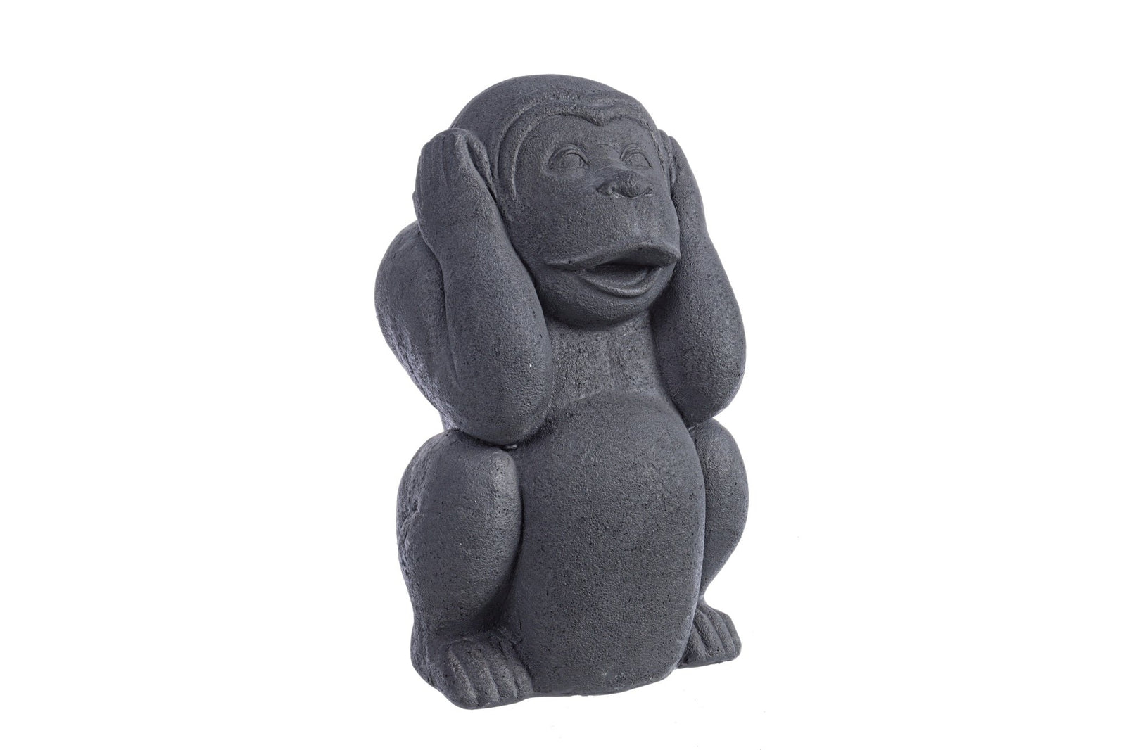 Kültéri dekoráció - NOT HEAR MONKEY szürke agyag kerti dekoráció
