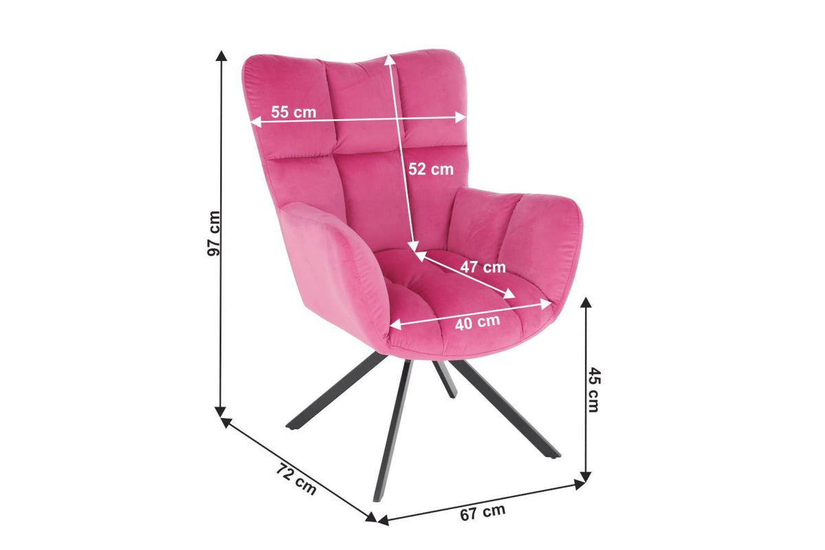 Fotel - O rózsaszín szövet fotel