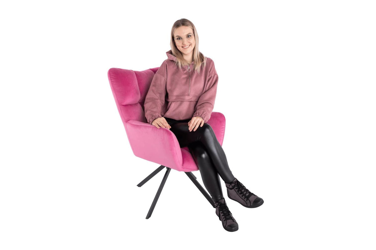 Fotel - O rózsaszín szövet fotel