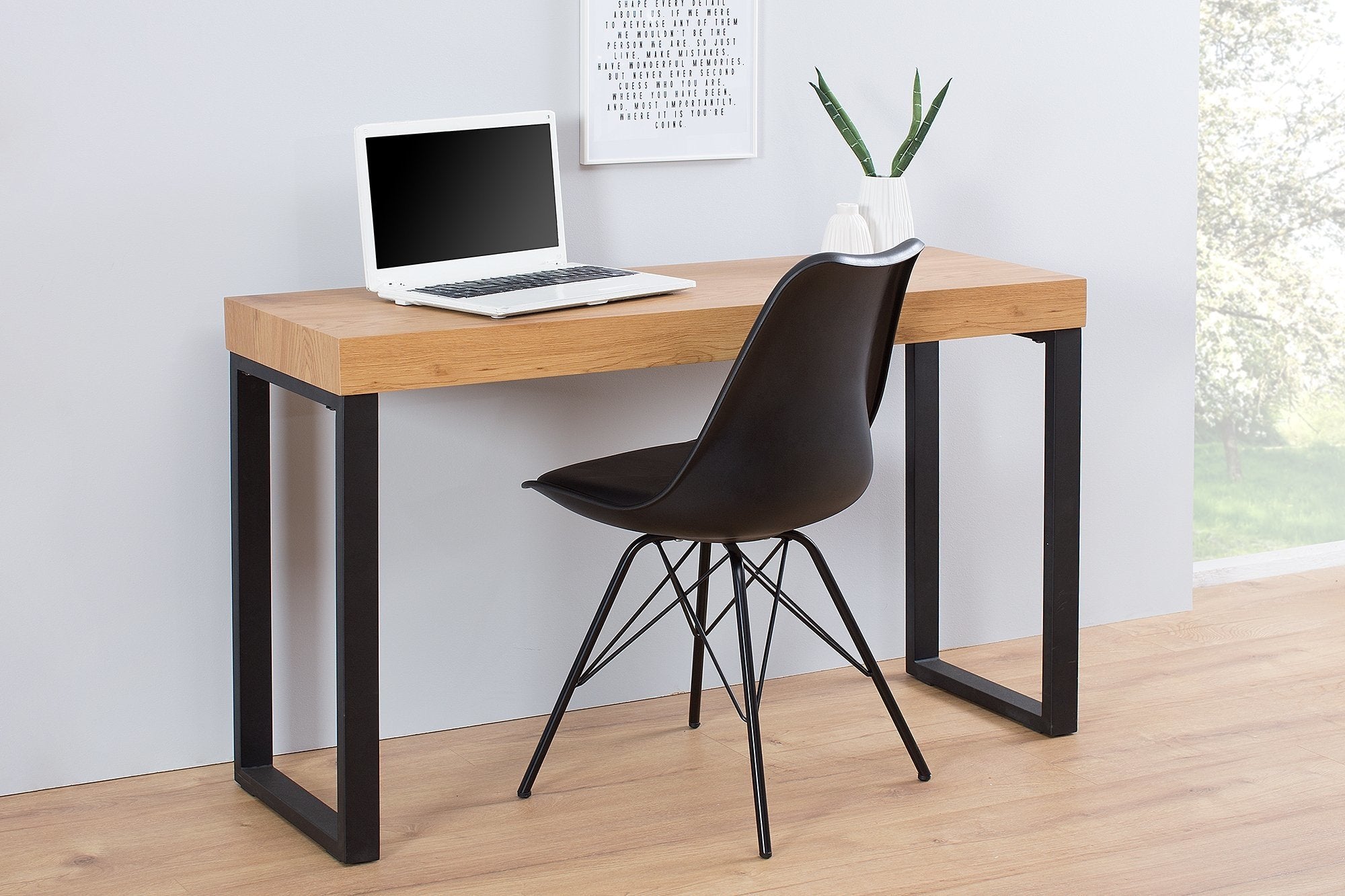 Íróasztal - OAK fekete és tölgy számítógépes asztal 120cm