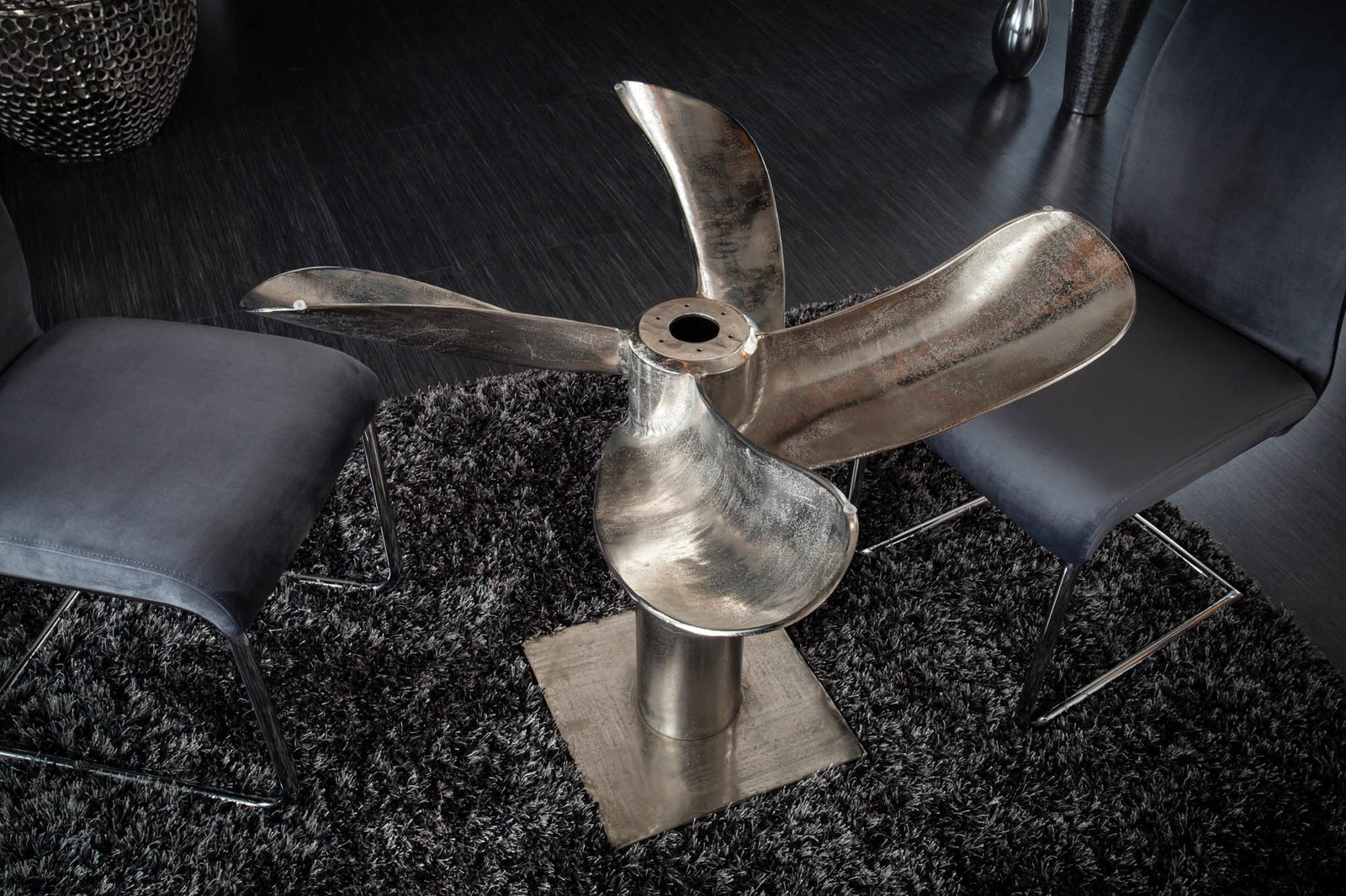 Étkezőasztal láb - OCEAN ezüst fém étkezőasztal láb