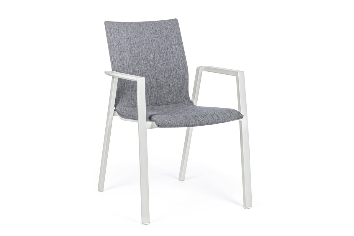 Kerti szék - ODEON II fehér és szürke szövet kerti szék