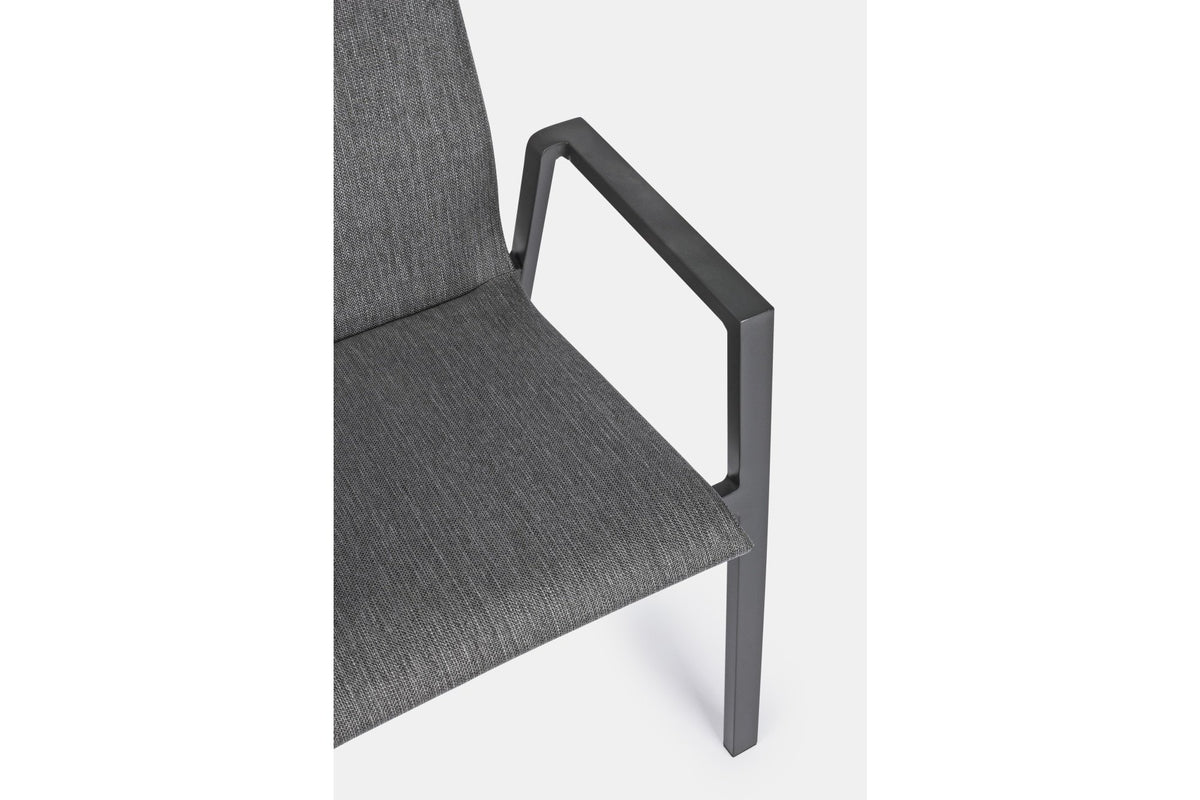 Kerti szék - ODEON II fekete és szürke szövet kerti szék