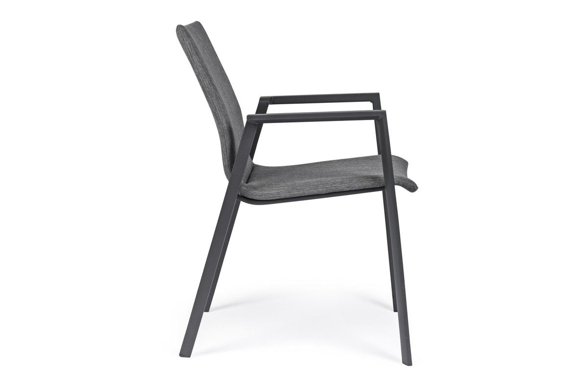 Kerti szék - ODEON II fekete és szürke szövet kerti szék