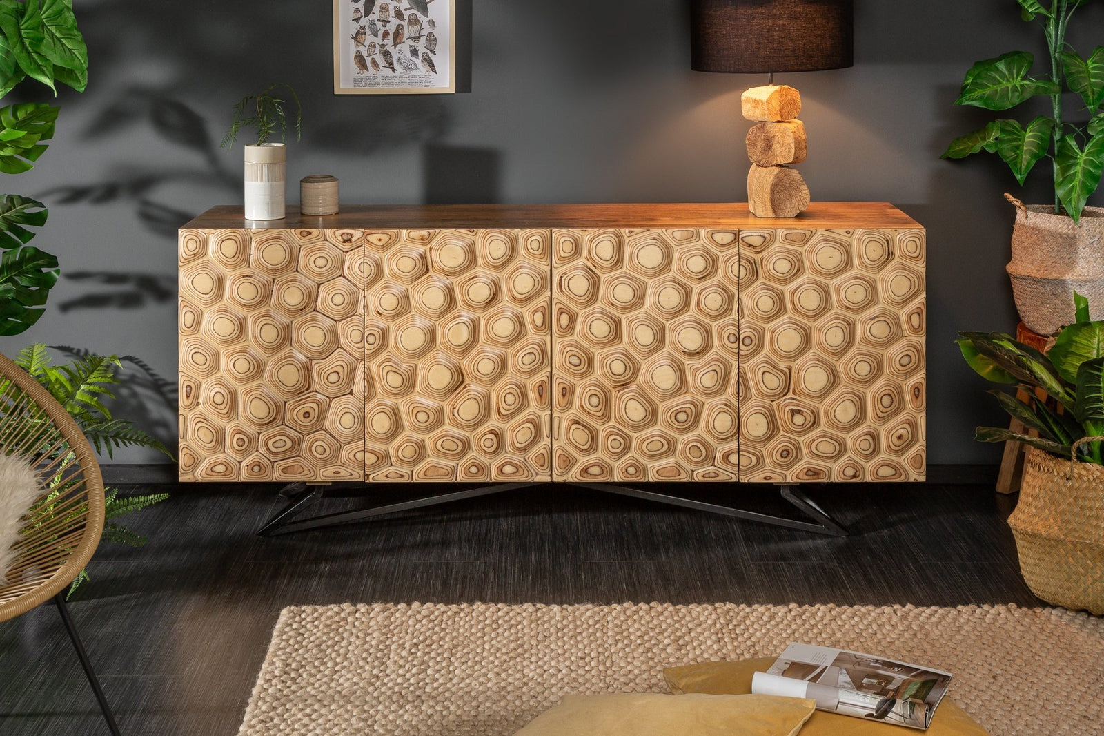 Tálalószekrény - ORGANIC LIVING mangó tálalószekrény 175cm