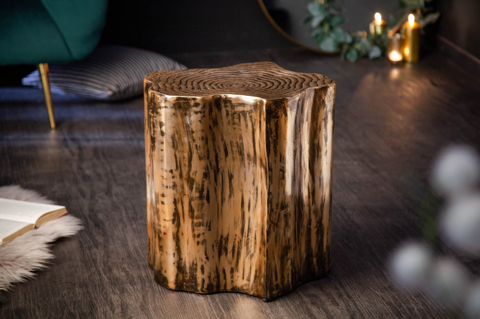 Lerakóasztal - ORGANIC ORIENT II arany alumínium lerakóasztal