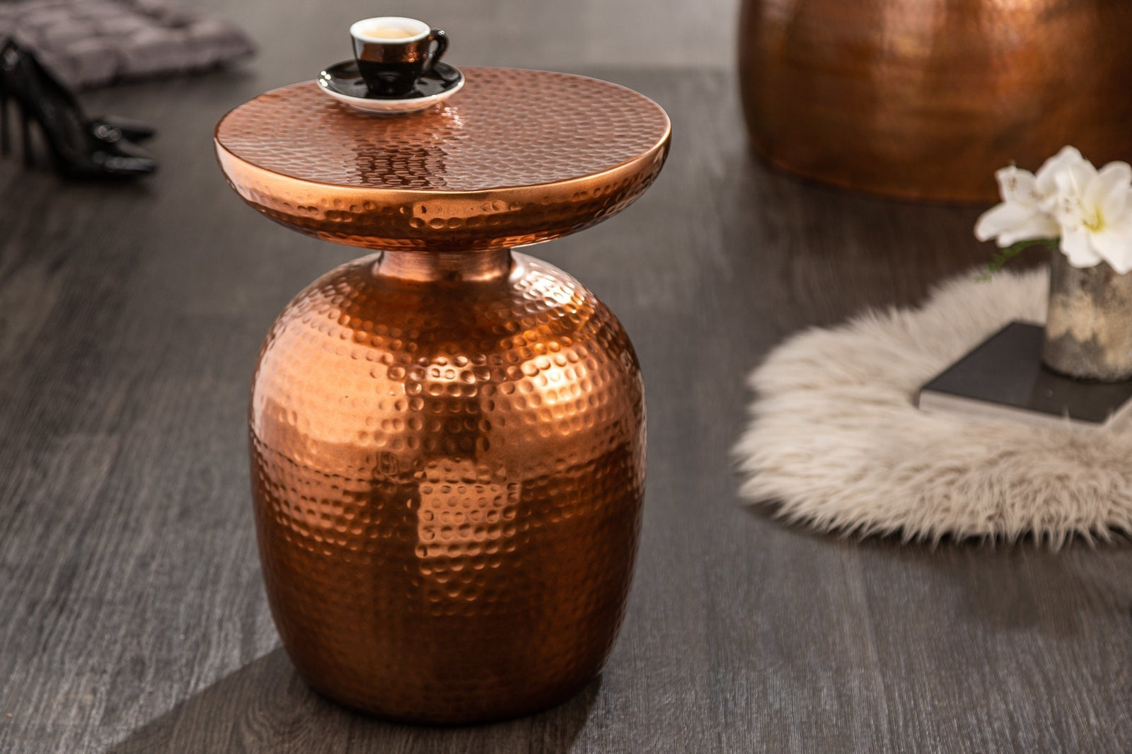 Lerakóasztal - ORIENT bronz alumínium lerakóasztal 36cm