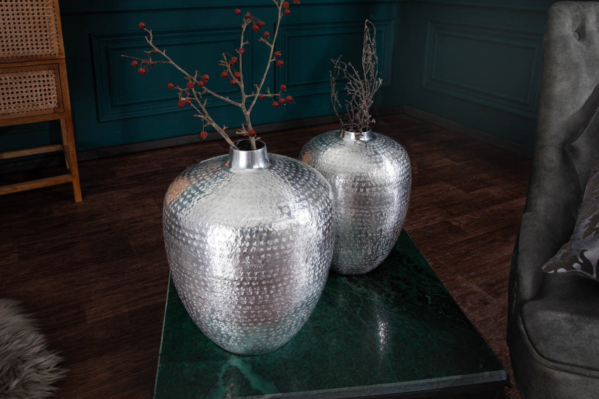 Váza - ORIENTAL ezüst alumínium váza
