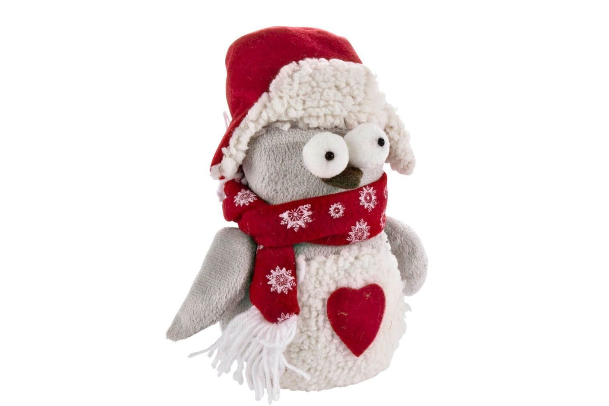 Karácsonyi dísz - OWL piros szövet karácsonyi dísz
