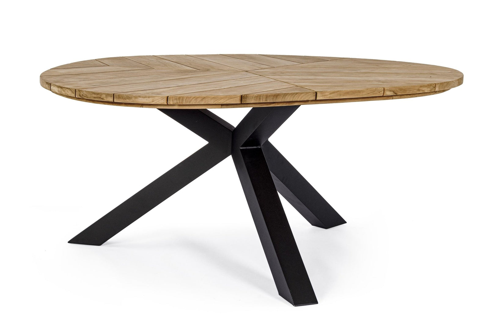 Kerti asztal - PALMDALE fekete és barna tikfa 8 személyes kerti asztal